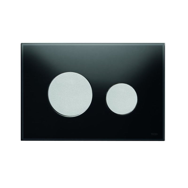 TECE SE - TECEloop WC-Betätigungsplatte 2-Mengen Glas schwarz, Tasten Chrom-m # 9.240.655