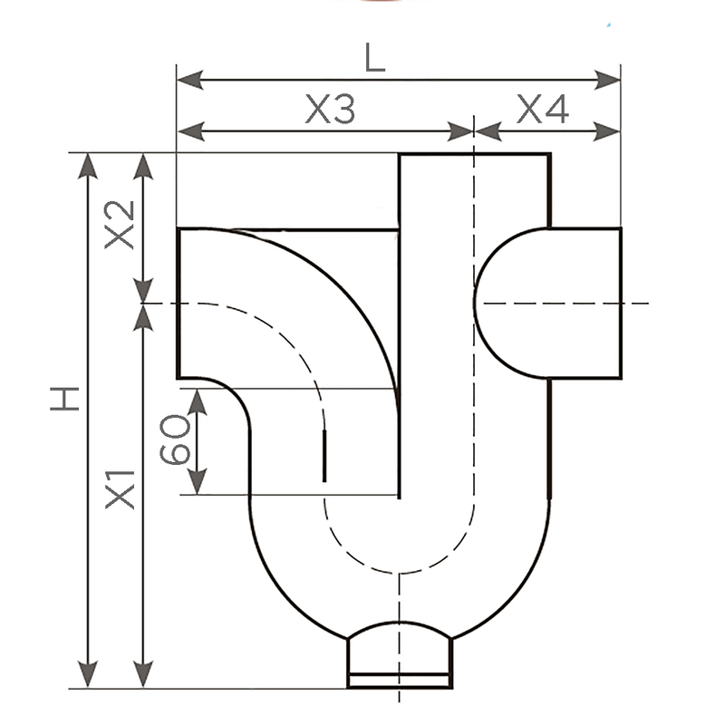 Fornatis - SML Geruchverschluss DN 125 2472 vertikal-horizontal