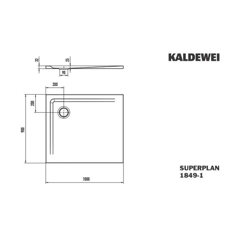 Franz Kaldewei - DW SUPERPLAN 1849-1, 900 x 1000, alpinweiß