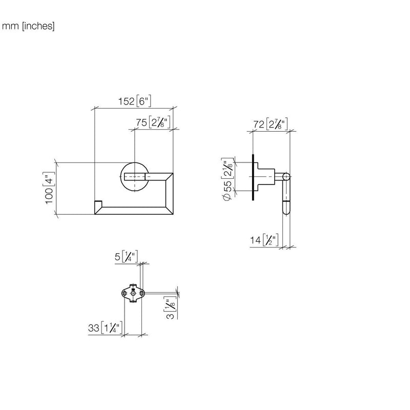 Dornbracht - Papierrollenhalter ohne Deckel TARA 83500892 Dark Platinum gebürstet