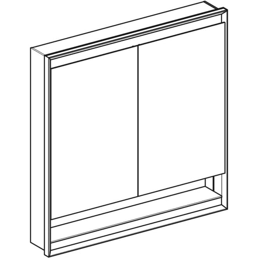 Geberit Vertriebs - ONE Spiegelschrank mit Ni/Comf.Light 2 Türen, UP-Mont., 90x90x15cm, alu