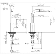 Dornbracht - Einhebelmischer Pull-out ELIO 33840790 Dark Platinum gebürstet