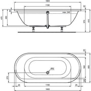 Ideal Standard - Oval-Badewanne CONNECT AIR, 1800x800x475mm, Weiß