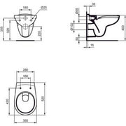 Ideal Standard - Wandtiefspül-WC EUROVIT, randlos, 355x520x400mm, Weiß