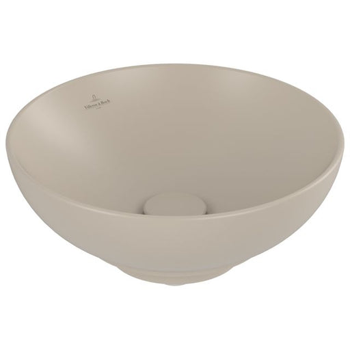 VILLEROY & BOCH - Aufsatzwaschbecken Loop&Friends 380x380mm Rund o. ÜL. Almond CeramicPlus