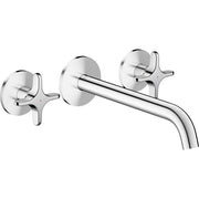 Hansgrohe - 3-Loch Waschtischarmatur AXOR One Unterputz Wandm. 220mm Kreuzgriff chr