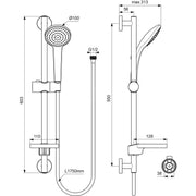 Ideal Standard - Brausekombination 600mm IDEALRAIN B9412 1-Funktionshandbrause 100mm chrom