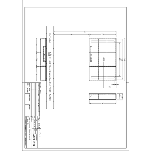 VILLEROY & BOCH - Vorbau-Spiegelschrank My View 14 1200x750x173mm mit Beleuchtung