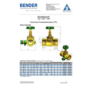Bender Armaturen - Geradsitzventil Typ 1304 DN20 DIN 3512, m.Entleerung