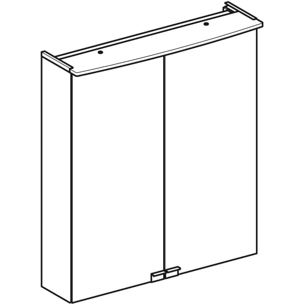 Geberit Vertriebs - Spiegelschrank OPTION Basic m. Beleuchtung, zwei Türen, 60x67,5x14cm