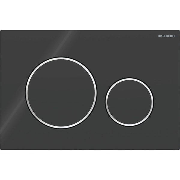 Geberit Vertriebs - BetPl. SIGMA20 für 2-Mengen-Sp. schwarz / glanzchrom / schwarz
