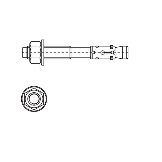 Walraven - Bolzenanker WT1 ev 10x115/35 für un-/gerissenen Beton, Stein
