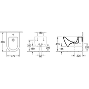 VILLEROY & BOCH - Bidet Subway 2.0 565x375x280mm Oval, wandhängend Weiß Alpin CeramicPlus