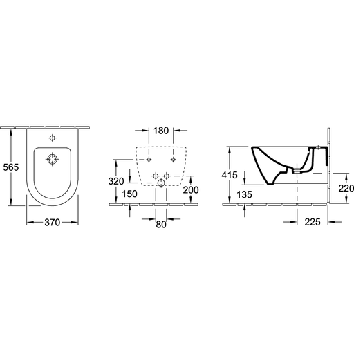 VILLEROY & BOCH - Bidet Subway 2.0 565x375x280mm Oval, wandhängend Weiß Alpin CeramicPlus