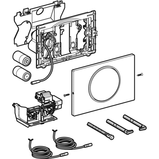 Geberit Vertriebs - Sigma10 WC-Strg. elektron.Spül, Batt. 1-M-Sp., Round, SKG, man., gebü. pol