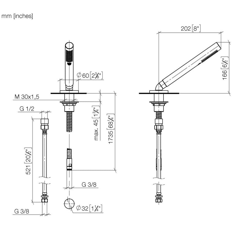 Dornbracht - Schlauchbrausegarnitur META 27702660 chrom