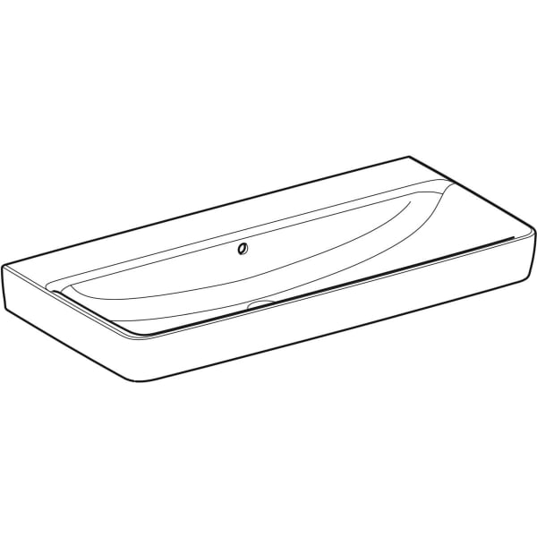 Geberit Vertriebs - RENOVA Plan Waschtisch, 100x48cm o. Hl., m. Ül., weiß, KeraTect, NEU