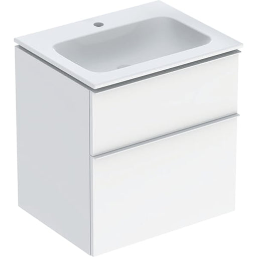 Geberit Vertriebs - iCon Set MWT m. US, 2 Schubl. 60x63x48cm, weiß hgl./Gr. weiß matt/Tect