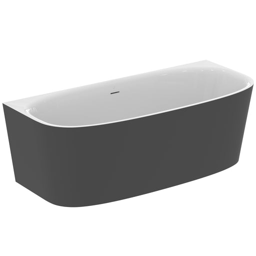 Ideal Standard - Duo-Badewanne DEA, f.Wandanbindung, m.Ablauf,1800x800x475/610mm,Schwarz Matt