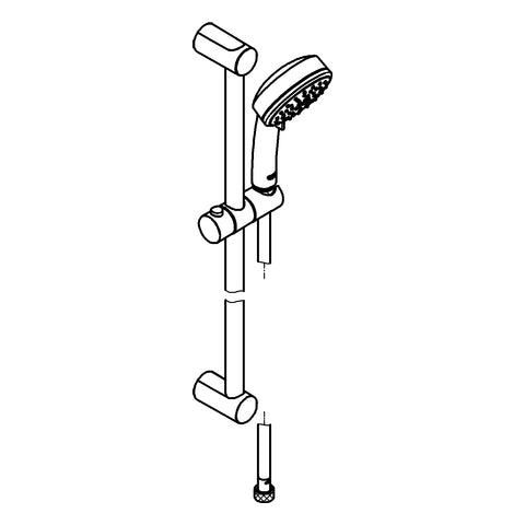 Grohe - Brausestangenset Tempesta C 100 27788 2 Strahlarten 900mm chrom