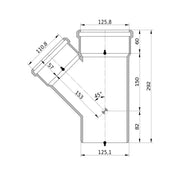 Wavin - Abzweig AS+ DN 125x100 45 Grad