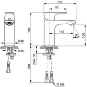 Ideal Standard - WT-Armatur CONNECT AIR, 5 l/min., o.Ablgarn., Ausld.112mm, Sundance gold