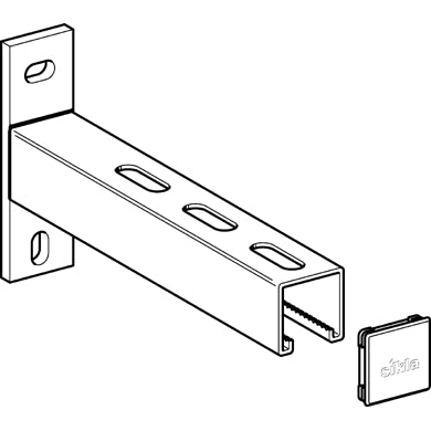Sikla - Auslegerkonsole 41 x 41 x - 570mm mit Abdeckplatte, 115636