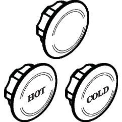 Hansgrohe - Porzellankappen Axor Montreux hot/cold/Ringe