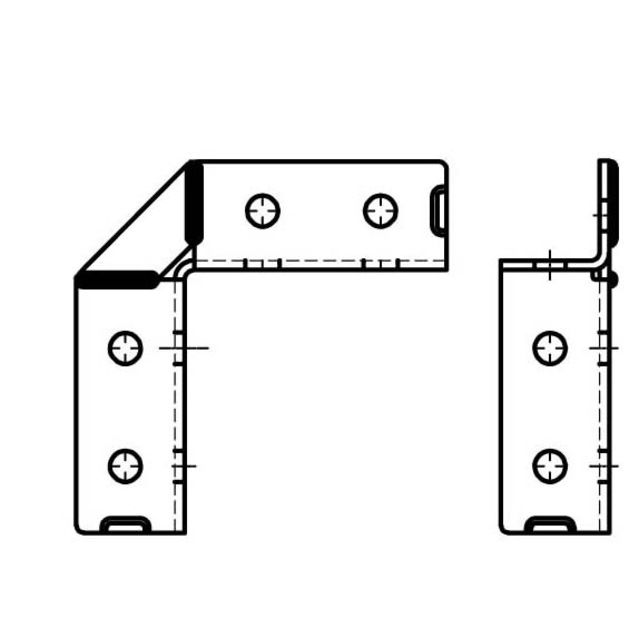 Walraven - Schienenverbinder Strut 2D BUP 154x154x45 4+4 Loch 13 mm 90 Grad