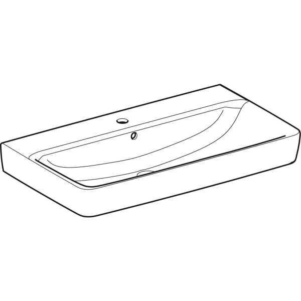 Geberit Vertriebs - RENOVA Plan Aufsatzwaschtisch 85x48cm mit Hahnloch, mit Überlauf, weiß, NEU
