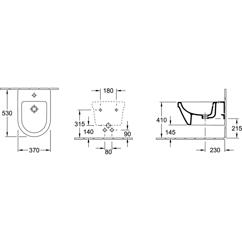 VILLEROY & BOCH - Bidet OMNIA architectura 548400 370x530 weiß