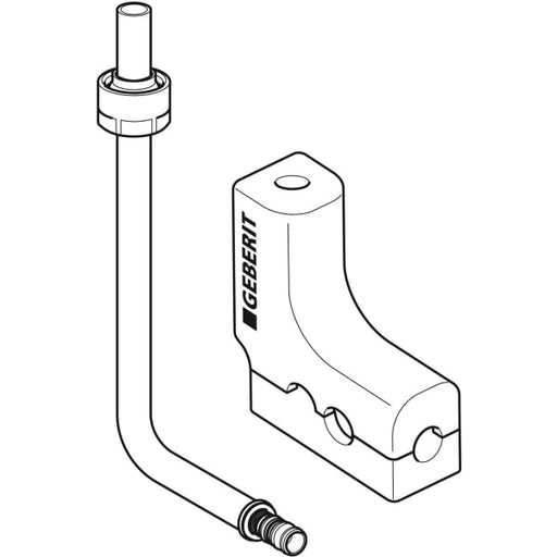 Geberit Vertriebs - Metallrohr-Anschlussbogen MEPLA 90Gr mit Anschlussverschraubung d20-15-L30