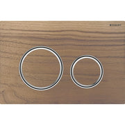 Geberit Vertriebs - Sigma50 (ex Sigma21) BetPl., 2-M-Sp. Round, Metallfarbe verchr., Nussbaum