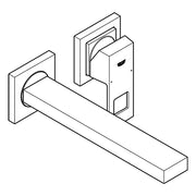 Grohe - 2-Loch-WT-Wandbatterie EUROCUBE 23447 Fertigmontageset für 23200 chrom