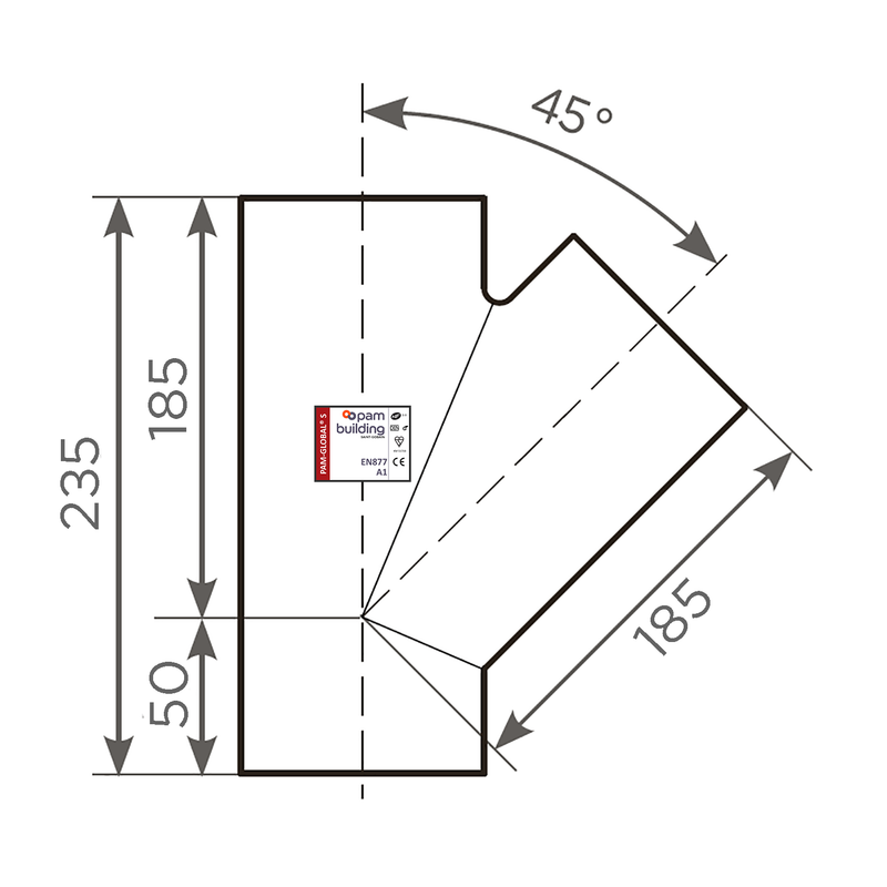 Fornatis - Abzweig DN 100x80 45 Grad
