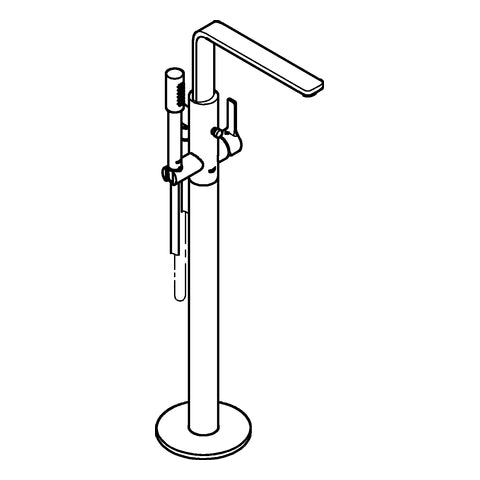 Grohe - EH-Wannenbatterie LINEARE 23792_1 Bodenmontage FMS hard graphite gebürstet