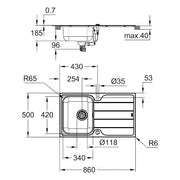 Grohe - Spülen-Bundle K500 31573_1 enthält Edelstahlspüle/Minta SPT-Batterie chrom