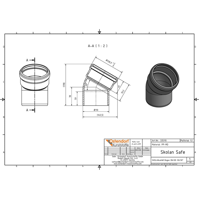 Gebr. Ostendorf - Safe Bogen DN/OD110 30Grad