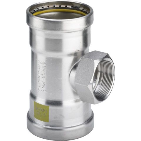 Viega - T-Stück SANPRESS Inox GXL 0217.2XL 76,1mm x 3/4 IG x 76,1mm Edelstahl