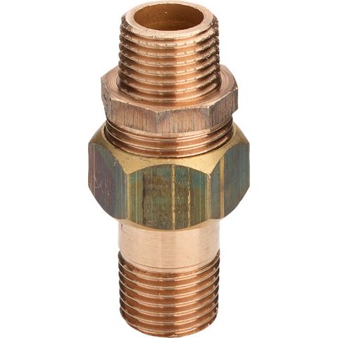 Viega - Rohrverschraubung 3334 flachdichtend 3/4 AG x 3/4 AG Rotguss