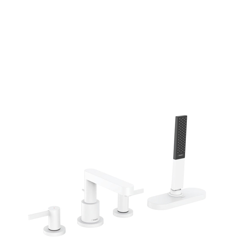 Hansgrohe - 4-Loch Wannenarmatur FINORIS F-Set Wannenrandmontage mit sBox mattweiß