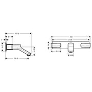 Hansgrohe - 3-Loch WTA AXOR Urquiola Wand chrom mit Platte u.kurzem Auslauf