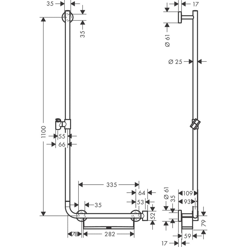 Hansgrohe - Brausenstange UNICA Comfort 1100mm L weiß/chrom