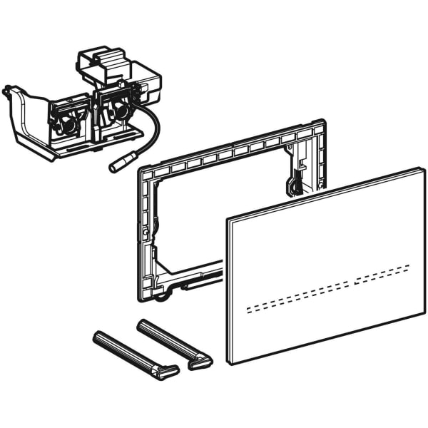 Geberit Vertriebs - Sigma80 WC-Strg. elektron.Spül, Netz 2-M-Sp., bl, Square, Glas schwarz
