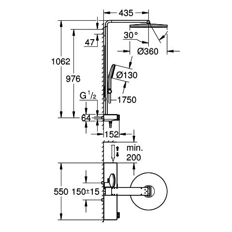 Grohe - THM-Duschsystem RSH Aqua Pure 101680 Kopfbrause 15 l rund chrom