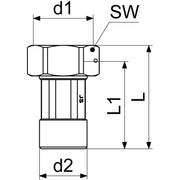 Schlösser Armaturen - Wasserzählerverschraubung 1/2 verchromt, m.Dichtung p.Stück