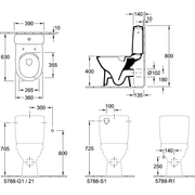 VILLEROY & BOCH - T-WC f Komb Comp O.novo 5689 360x610mm DF bodenst WeißAlpin C