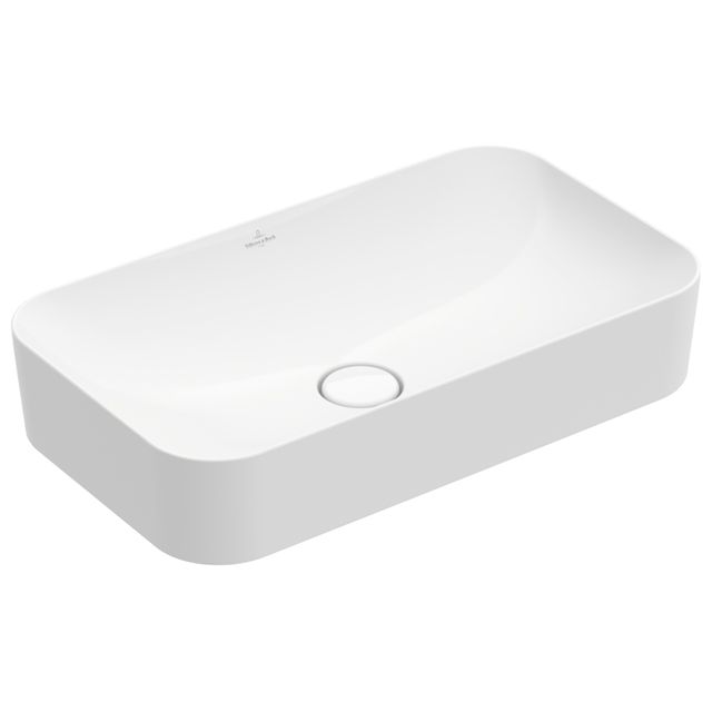 VILLEROY & BOCH - AWT FINION 4143 600x350mm o Hahnlochbank o Überlauf eck WeißAlpin C