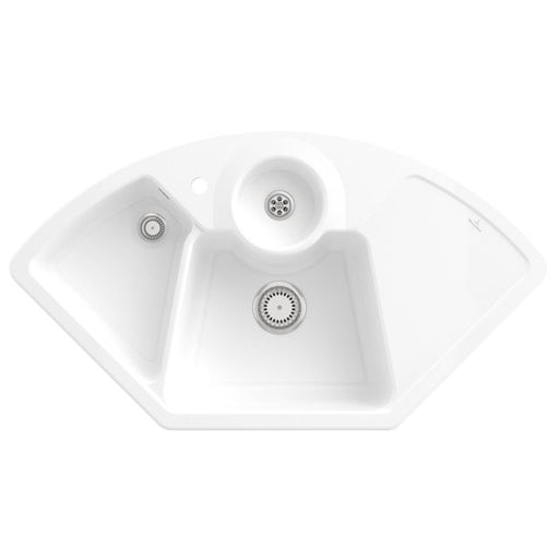 VILLEROY & BOCH - Eck-Spültisch SOLO ECK, 670801 107,5x60cm m.Handbet.,Cplus,weiß