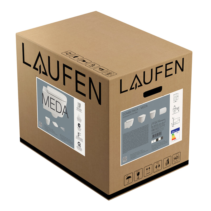 LAUFEN - Wand-WC-Paket,SilentFlush mit Sitz 3.0, weiß, Absenkautomatik